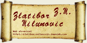 Zlatibor Milunović vizit kartica